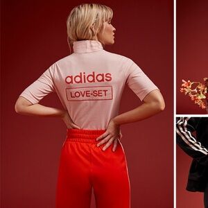 ADIDAS High Neck Tee ‘Love-Set’ Short Sleeve Top, Small, New With Tags